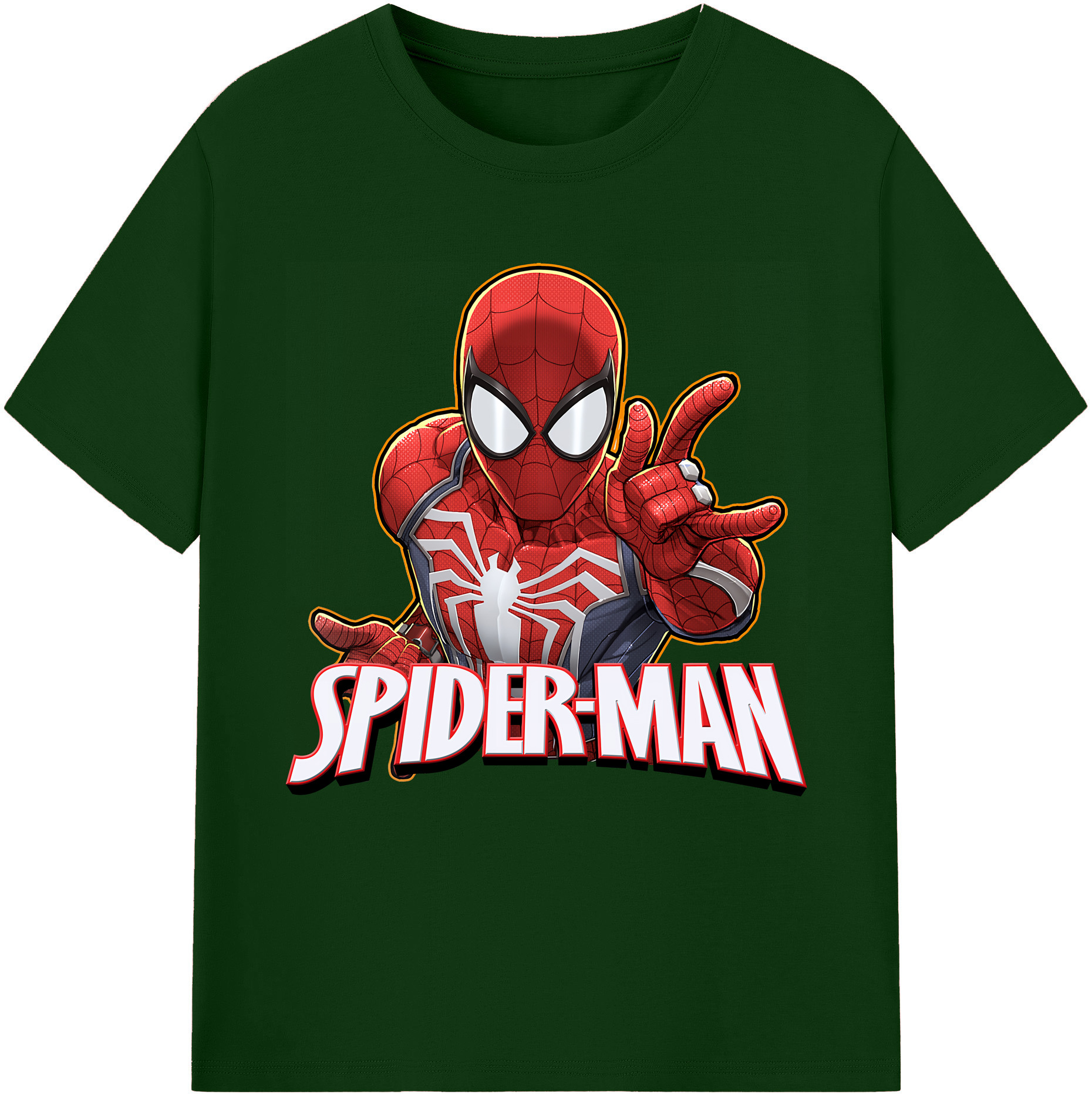 （画像用） Spider Man スパイダーマン 綿100％半袖Tシャツ（フロントプリント）